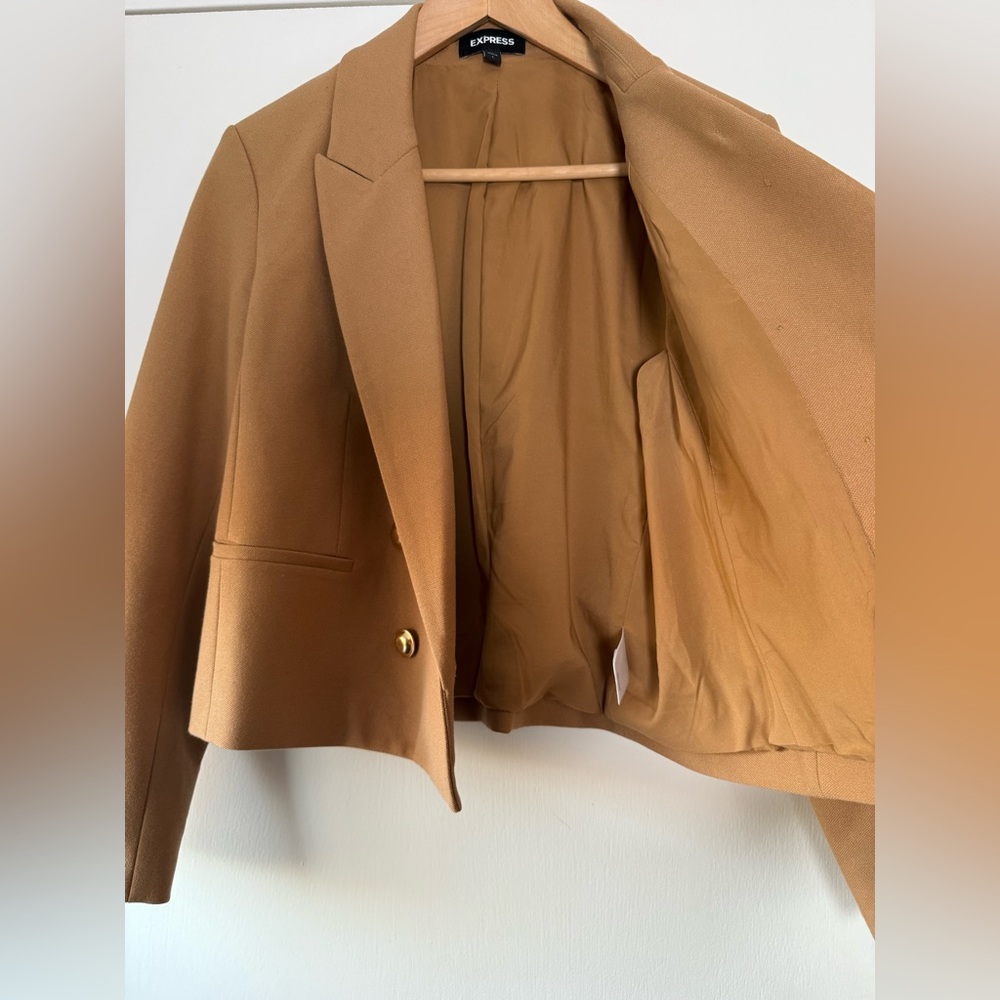 Express Cropped Editor Double Breasted Blazer Cog… - image 7